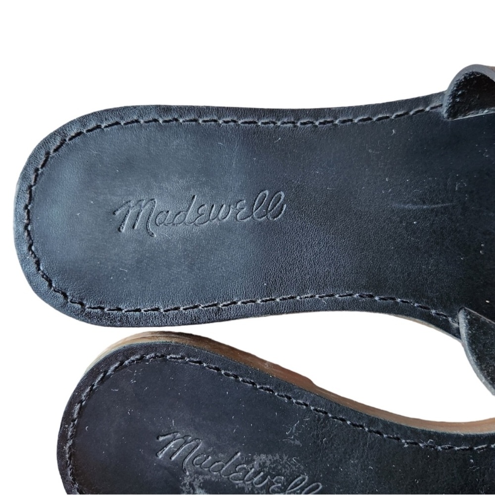 Madewell Boardwalk Post Slide Sandal True Black size 8 - Picture 2 of 7